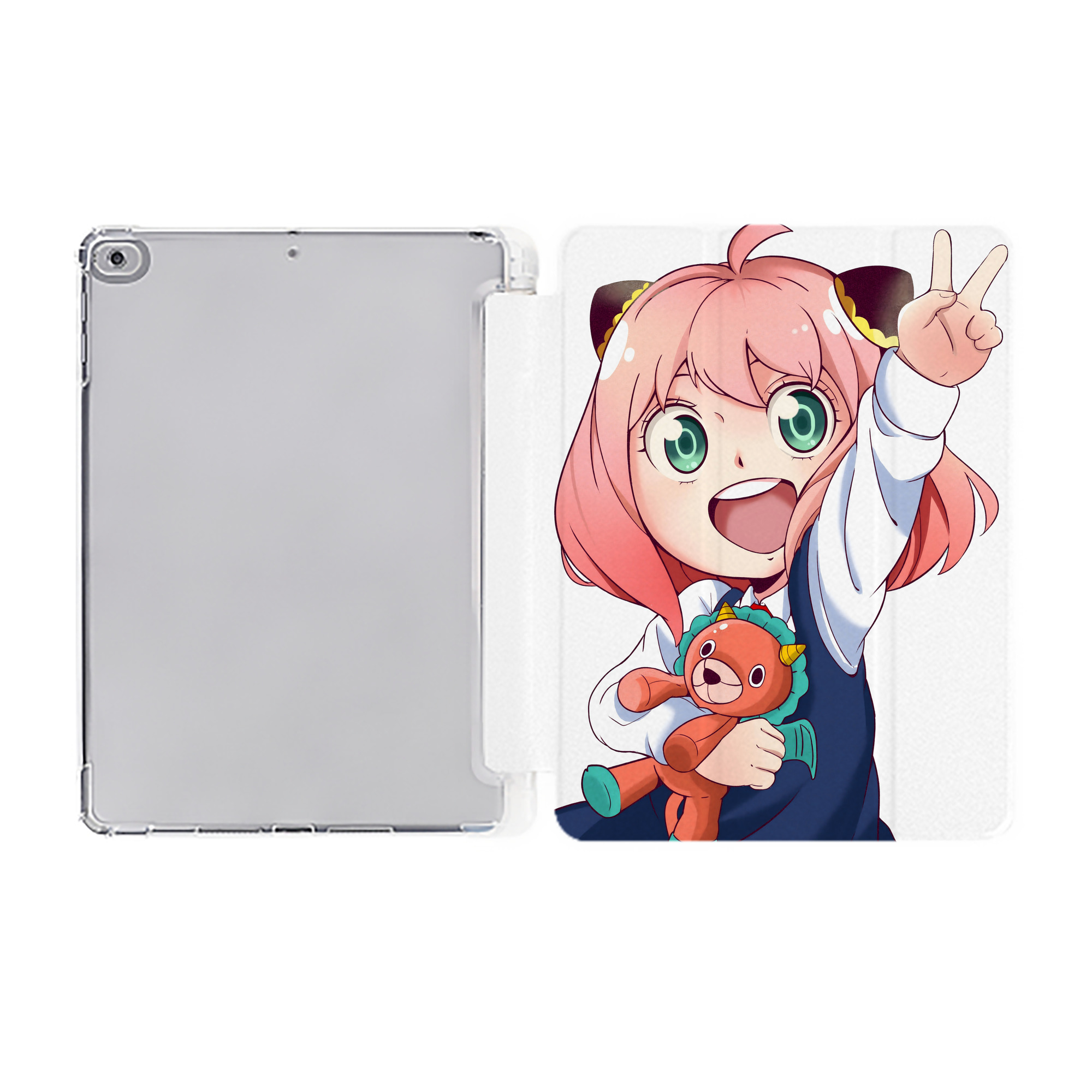 （画像用） SPY×FAMILY间谍家家酒 IPad ケース ペン収納付き 三つ折りスタンド PUレザー×シリコン 対応機種9.5/10.5/10.9インチ